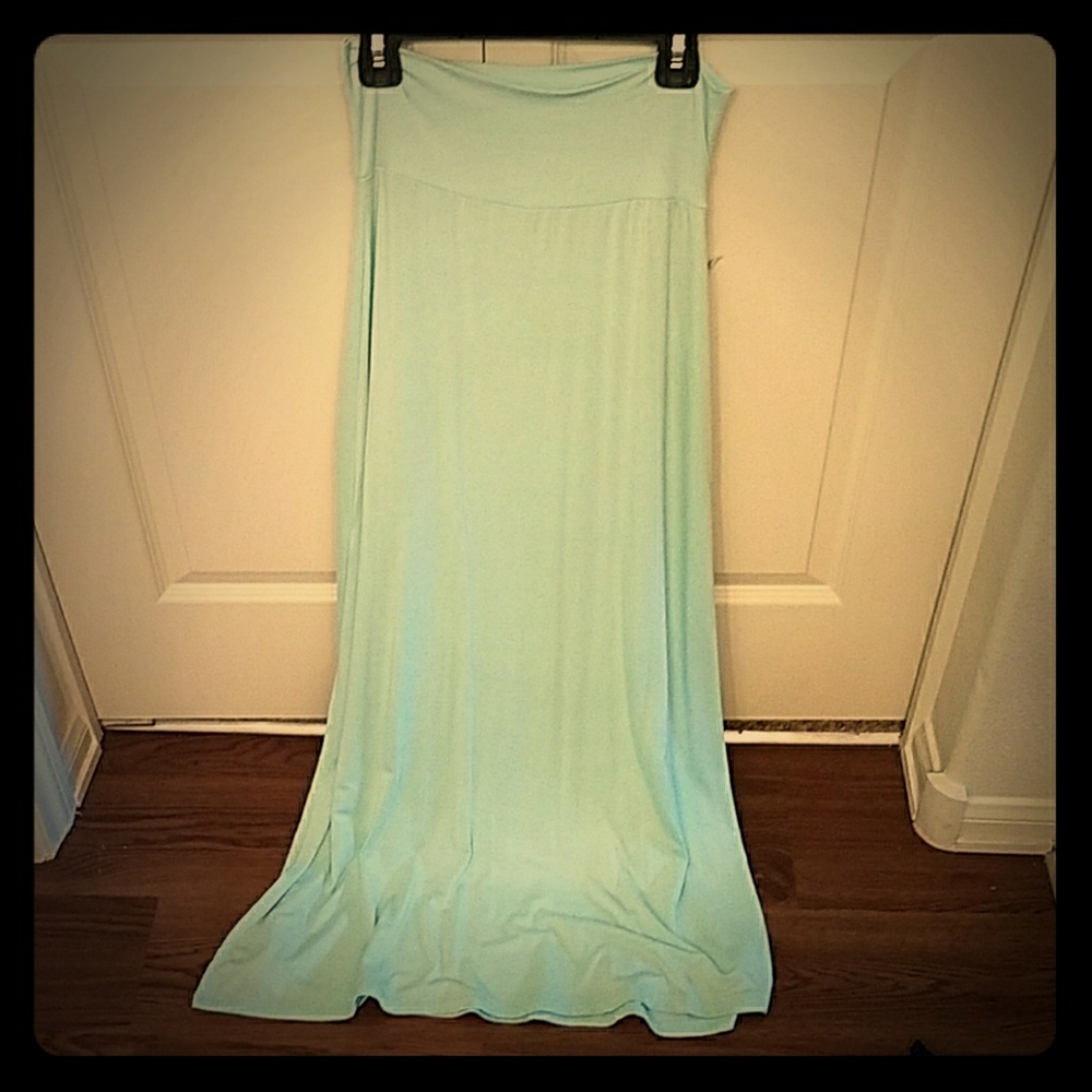 light blue long skirt